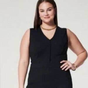 SPANX PERFECT SLVLS JUMPSUIT BlK Wide Leg Sleeveless With Zipper NWT Size 2X/2TG